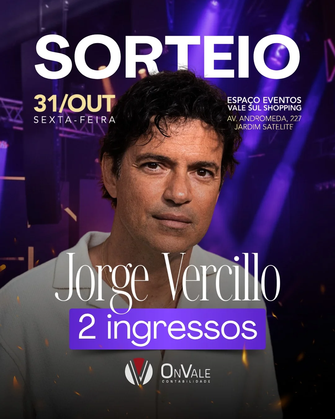 Sorteio do Show de MPB do Artista Jorge Vercillo